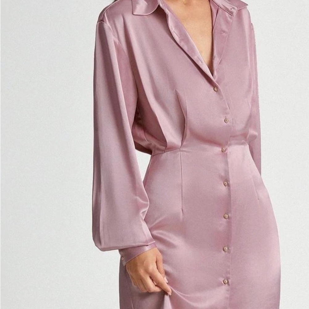 Pink Bishop Sleeve Mini Dress